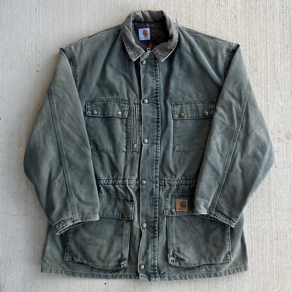 Carhartt green chore work wear jacket